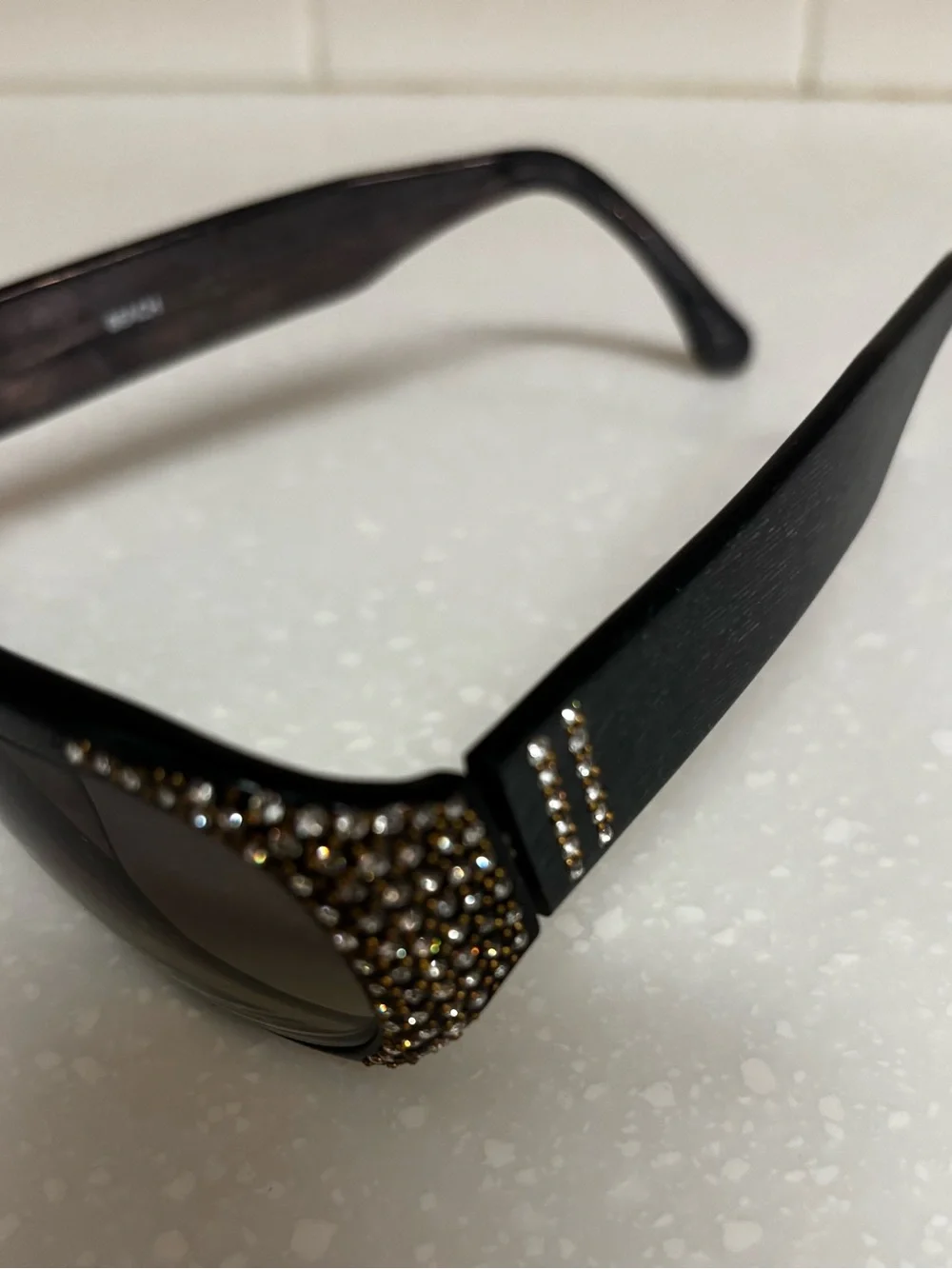 Francis Klein Eyeglasses Frames petite Made In France Swarovski Crystals Bluish